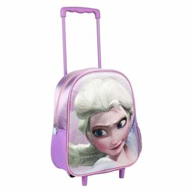 Goedkope paarse 3d elsa frozen weekendtas/trolley meisjes 31