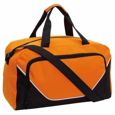 Goedkope weekendtas/weekendtas oranje/zwart 29 liter