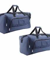 2x stuks weekendtas weekendtas donker blauw 62