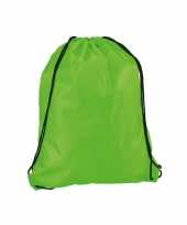 Neon groen gymtas weekendtas rijgkoord 34 42