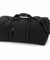 Vintage canvas weekend weekendtas zwart 45 liter